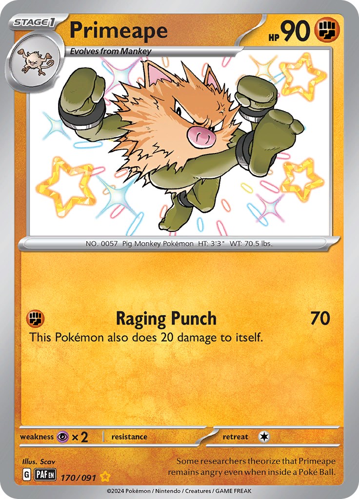 Primeape (170/091) [Scarlet & Violet: Paldean Fates] | Jomio and Rueliete's Cards and Comics