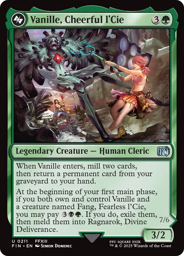 Vanille, Cheerful l'Cie // Ragnarok, Divine Deliverance [FINAL FANTASY] | Jomio and Rueliete's Cards and Comics