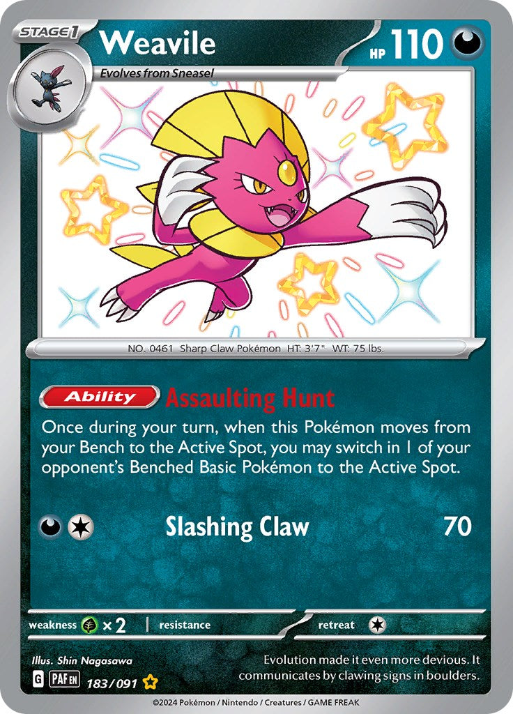 Weavile (183/091) [Scarlet & Violet: Paldean Fates] | Jomio and Rueliete's Cards and Comics