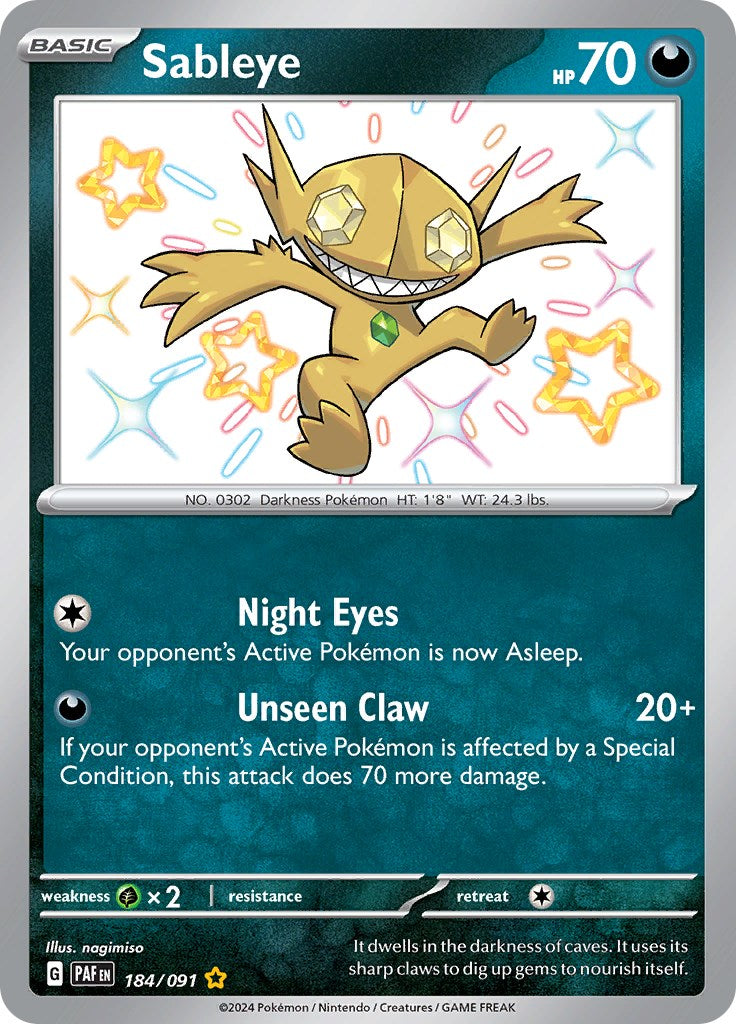 Sableye (184/091) [Scarlet & Violet: Paldean Fates] | Jomio and Rueliete's Cards and Comics