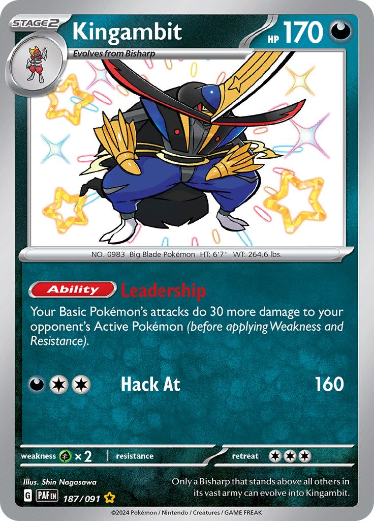 Kingambit (187/091) [Scarlet & Violet: Paldean Fates] | Jomio and Rueliete's Cards and Comics
