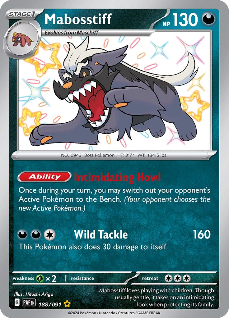 Mabosstiff (188/091) [Scarlet & Violet: Paldean Fates] | Jomio and Rueliete's Cards and Comics