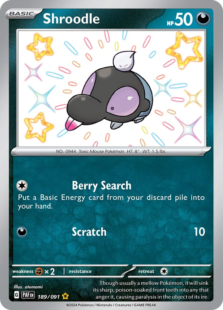 Shroodle (189/091) [Scarlet & Violet: Paldean Fates] | Jomio and Rueliete's Cards and Comics