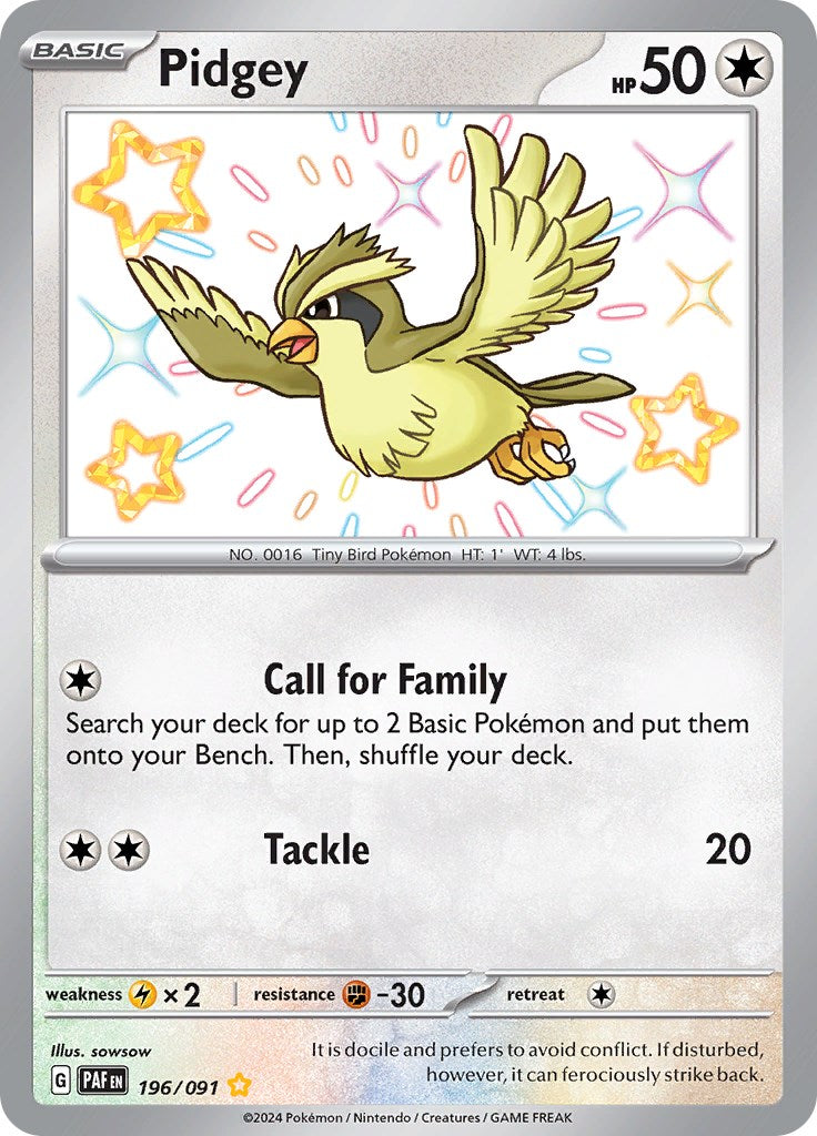 Pidgey (196/091) [Scarlet & Violet: Paldean Fates] | Jomio and Rueliete's Cards and Comics