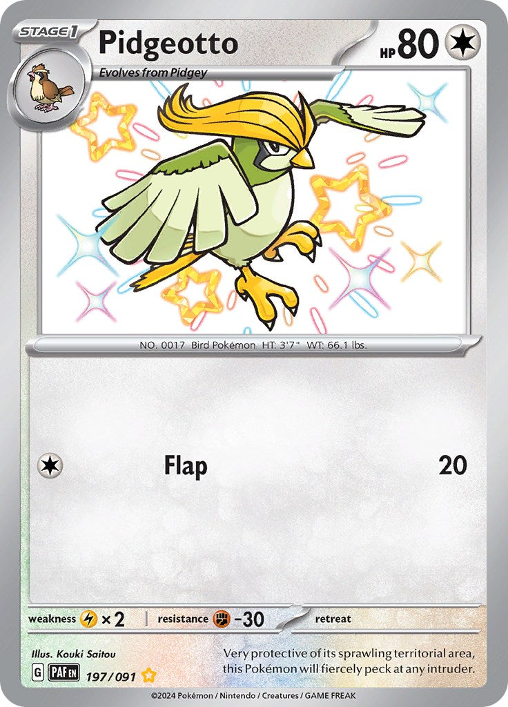 Pidgeotto (197/091) [Scarlet & Violet: Paldean Fates] | Jomio and Rueliete's Cards and Comics