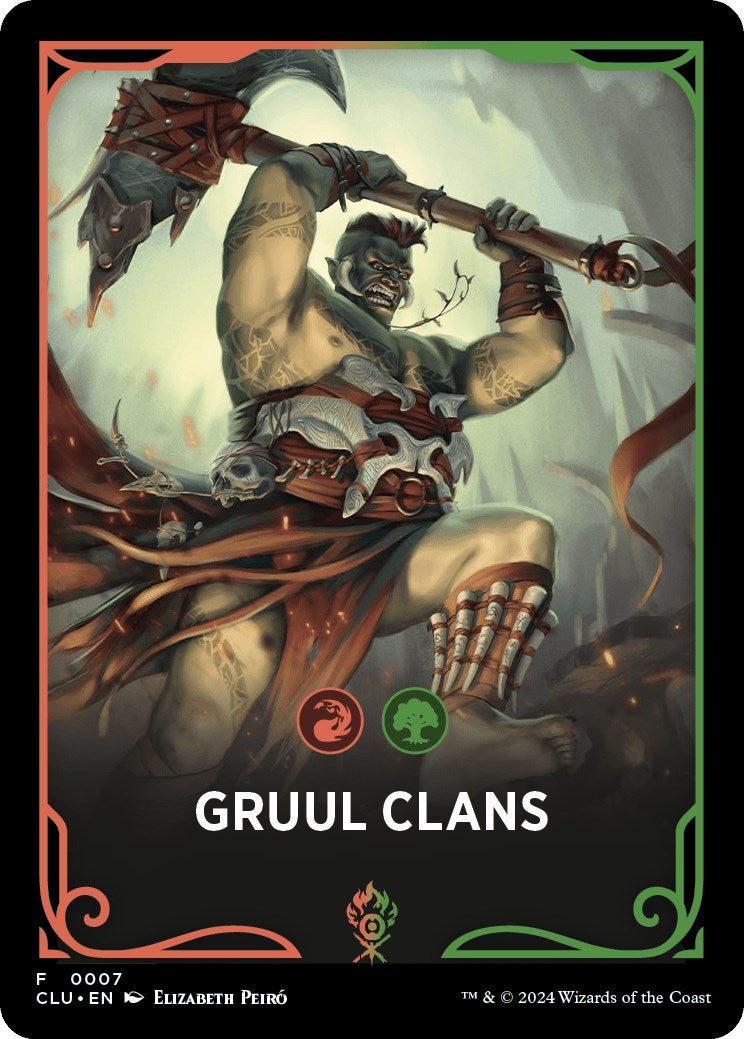 Gruul Clans Theme Card [Ravnica: Clue Edition Tokens] | Jomio and Rueliete's Cards and Comics