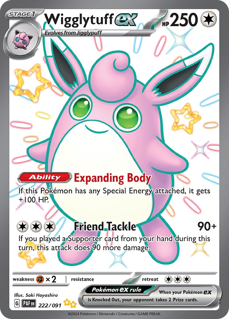 Wigglytuff ex (222/091) [Scarlet & Violet: Paldean Fates] | Jomio and Rueliete's Cards and Comics