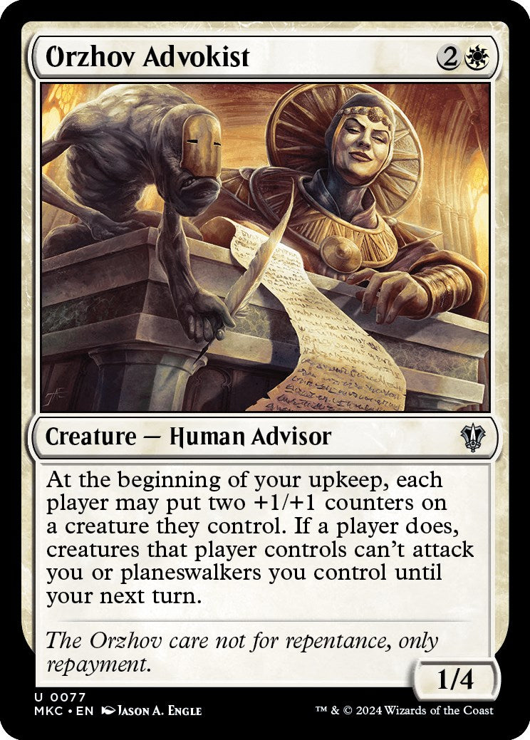 Orzhov Advokist [Murders at Karlov Manor Commander] | Jomio and Rueliete's Cards and Comics