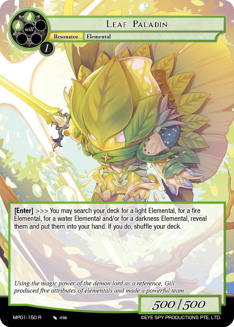 Leaf Paladin (MP01-150 R) [Masterpiece "Pilgrim-Memories"] | Jomio and Rueliete's Cards and Comics