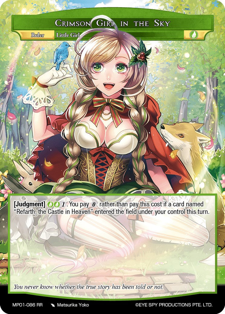 Crimson Girl in the Sky // Little Red, the True Fairy Tale (MP01-086 JR) [Masterpiece "Pilgrim-Memories"] | Jomio and Rueliete's Cards and Comics