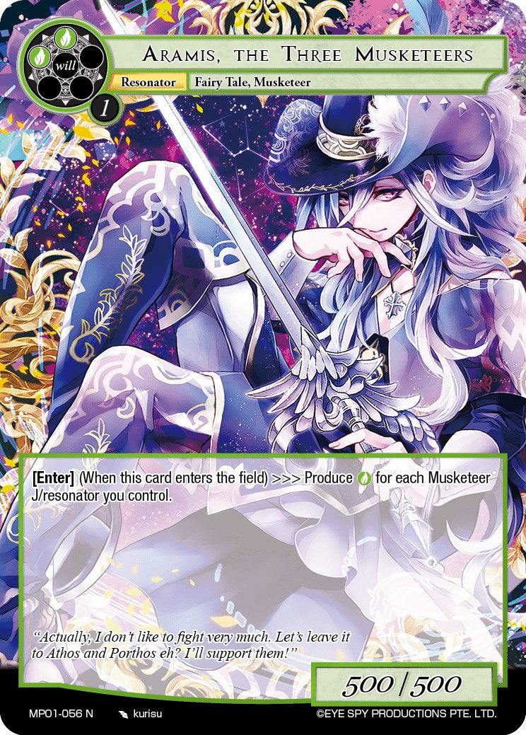 Aramis, the Three Musketeers (MP01-056 N) [Masterpiece "Pilgrim-Memories"] | Jomio and Rueliete's Cards and Comics