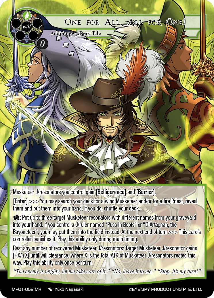One for All, All for One! (MP01-052 MR) [Masterpiece "Pilgrim-Memories"] | Jomio and Rueliete's Cards and Comics