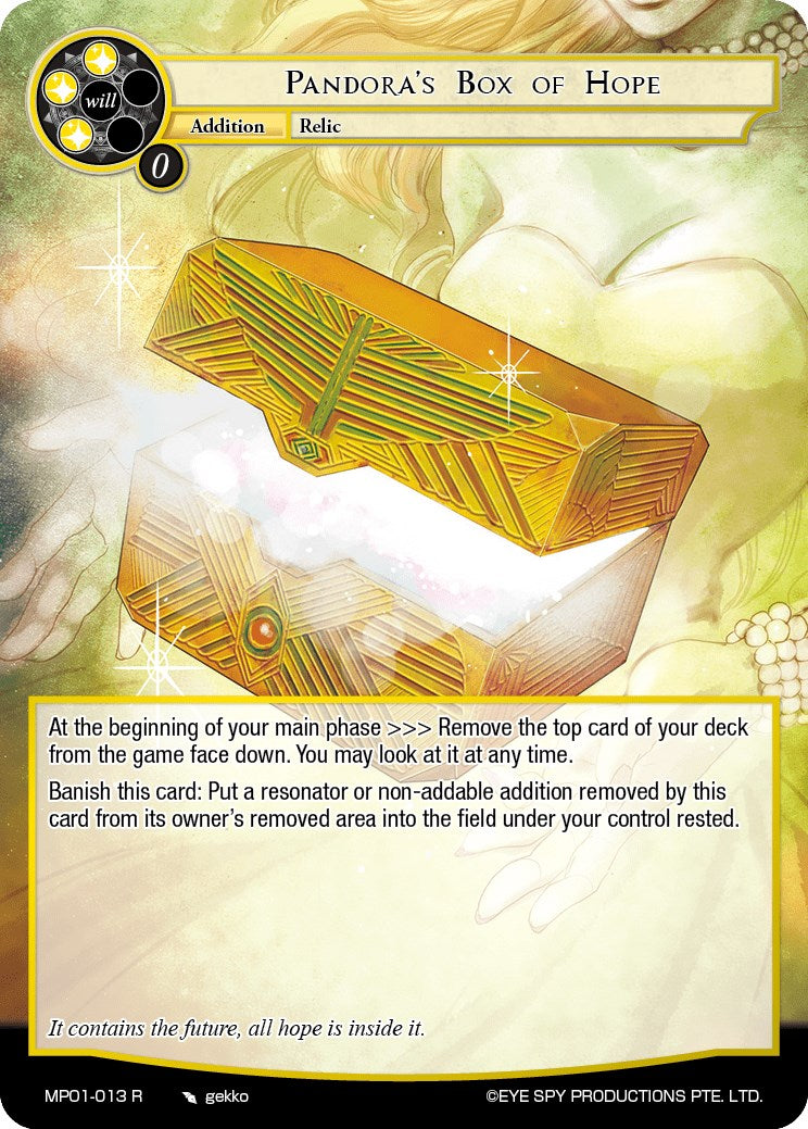 Pandora's Box of Hope (MP01-013 R) [Masterpiece "Pilgrim-Memories"] | Jomio and Rueliete's Cards and Comics