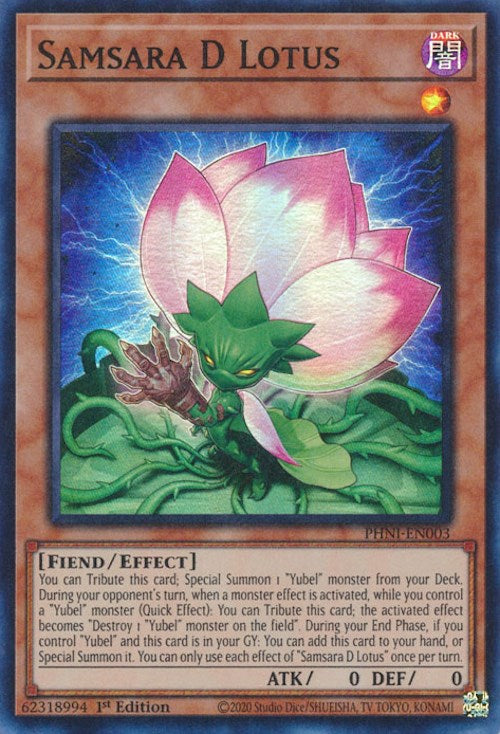 Samsara D Lotus [PHNI-EN003] Super Rare | Jomio and Rueliete's Cards and Comics