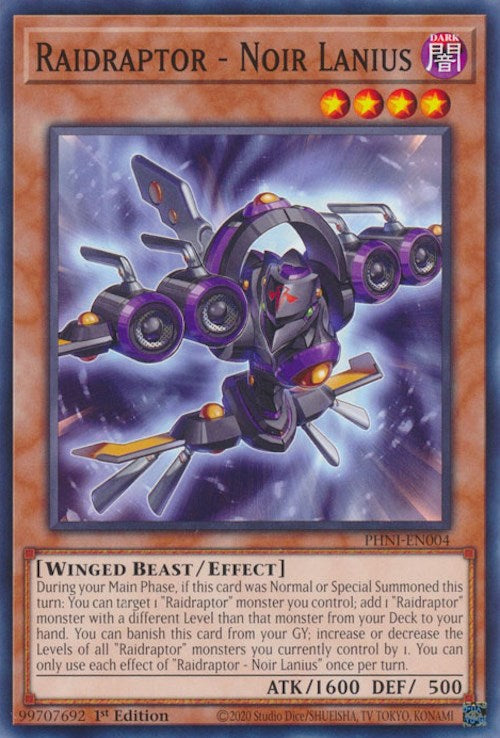 Raidraptor - Noir Lanius [PHNI-EN004] Common | Jomio and Rueliete's Cards and Comics