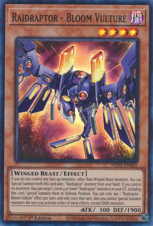 Raidraptor - Bloom Vulture [PHNI-EN005] Super Rare | Jomio and Rueliete's Cards and Comics