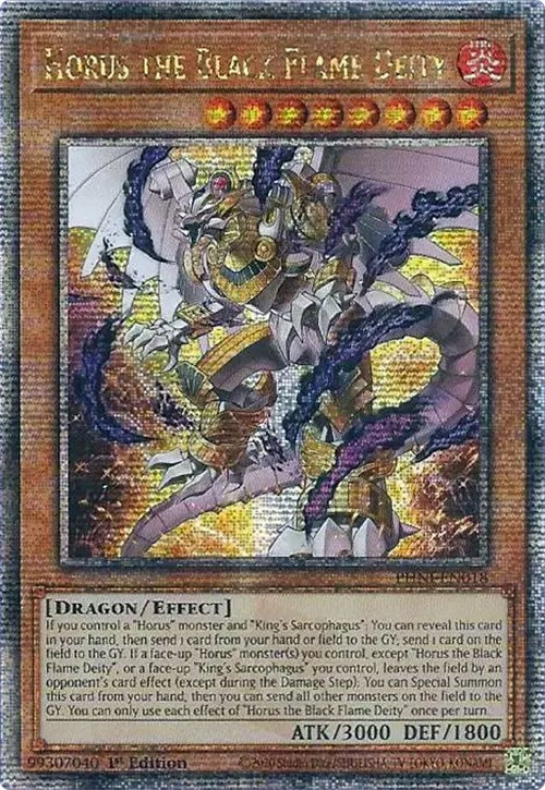 Horus the Black Flame Deity [PHNI-EN018] Quarter Century Secret Rare | Jomio and Rueliete's Cards and Comics