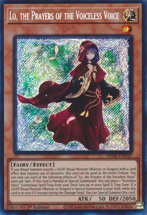 Lo, the Prayers of the Voiceless Voice [PHNI-EN019] Secret Rare | Jomio and Rueliete's Cards and Comics