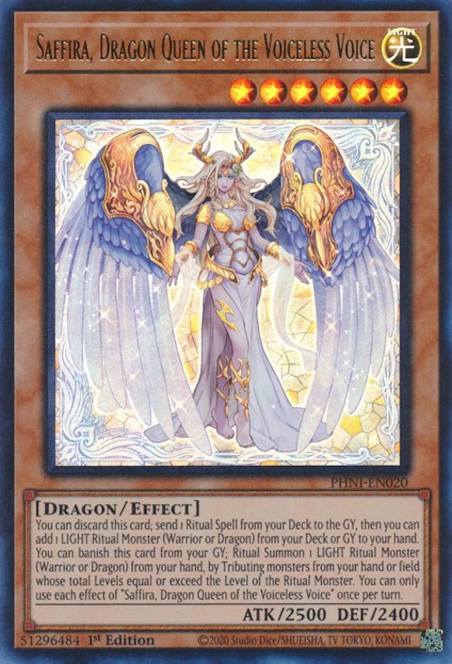 Saffira, Dragon Queen of the Voiceless Voice [PHNI-EN020] Ultra Rare | Jomio and Rueliete's Cards and Comics