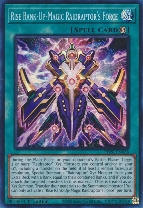 Rise Rank-Up-Magic Raidraptor's Force [PHNI-EN056] Super Rare | Jomio and Rueliete's Cards and Comics