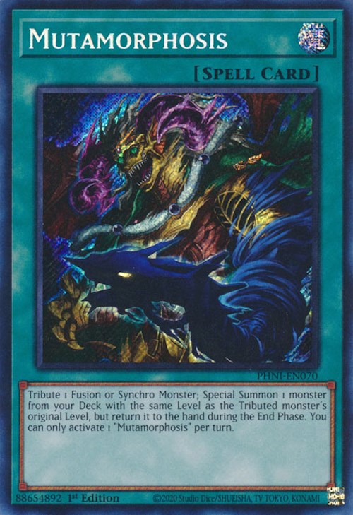 Mutamorphosis [PHNI-EN070] Secret Rare | Jomio and Rueliete's Cards and Comics