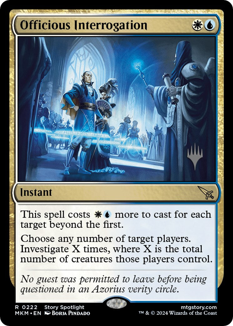 Officious Interrogation (Promo Pack) [Murders at Karlov Manor Promos] | Jomio and Rueliete's Cards and Comics