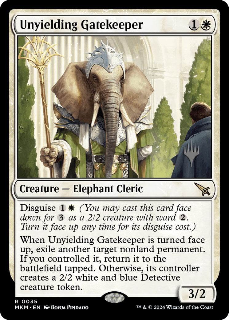 Unyielding Gatekeeper (Promo Pack) [Murders at Karlov Manor Promos] | Jomio and Rueliete's Cards and Comics