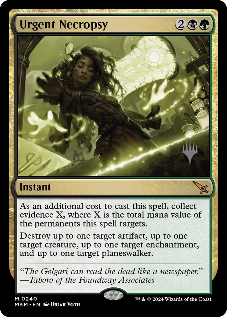 Urgent Necropsy (Promo Pack) [Murders at Karlov Manor Promos] | Jomio and Rueliete's Cards and Comics