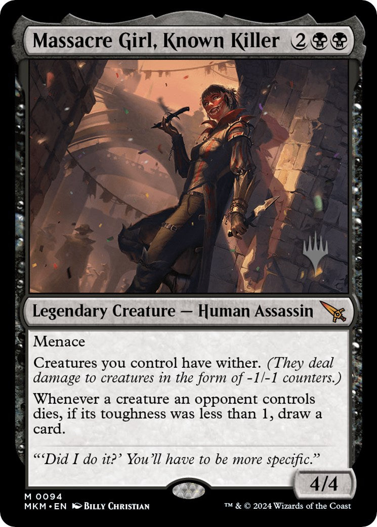Massacre Girl, Known Killer (Promo Pack) [Murders at Karlov Manor Promos] | Jomio and Rueliete's Cards and Comics