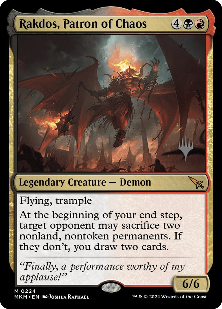 Rakdos, Patron of Chaos (Promo Pack) [Murders at Karlov Manor Promos] | Jomio and Rueliete's Cards and Comics