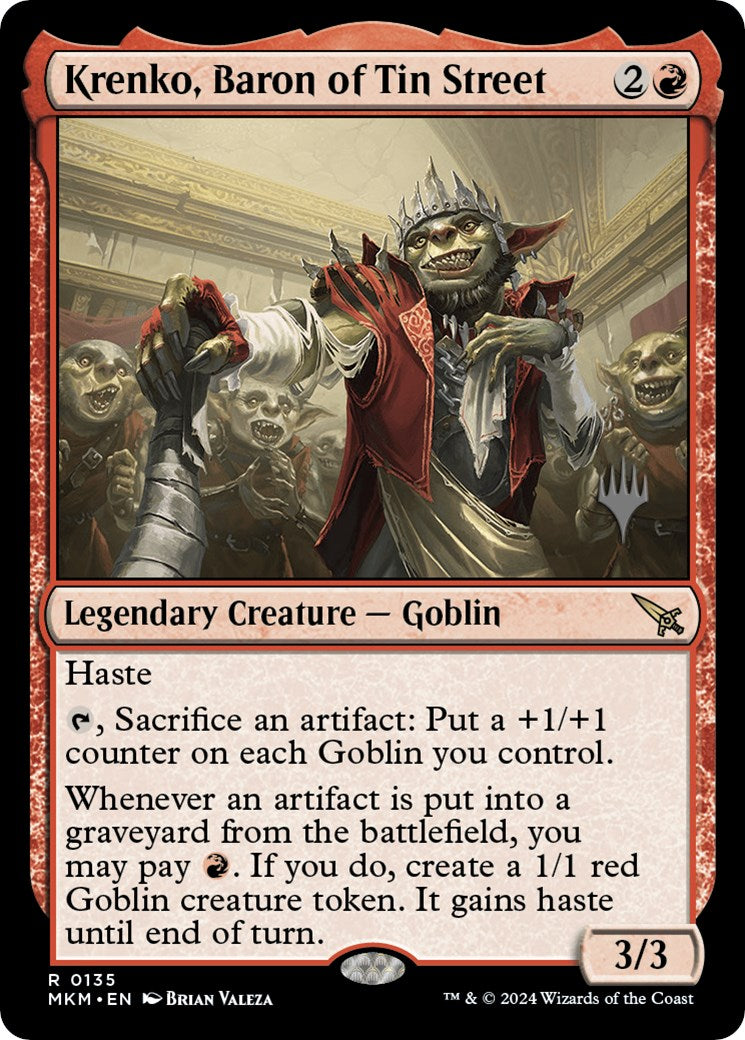 Krenko, Baron of Tin Street (Promo Pack) [Murders at Karlov Manor Promos] | Jomio and Rueliete's Cards and Comics