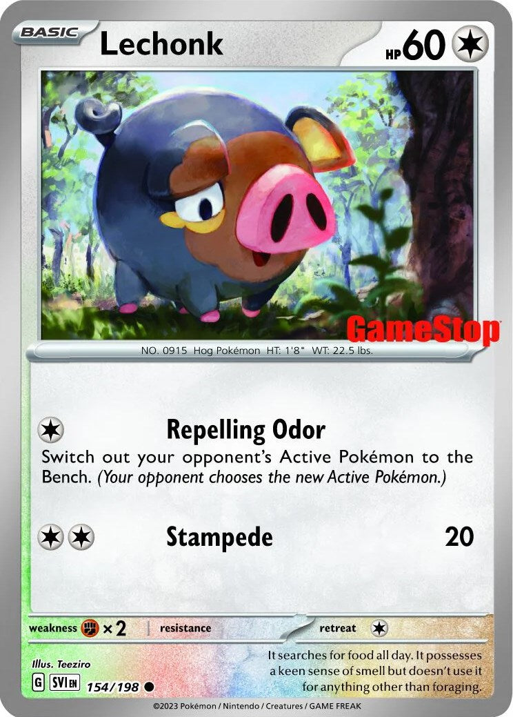 Lechonk (154/198) (GameStop Promo) [Scarlet & Violet: Base Set] | Jomio and Rueliete's Cards and Comics