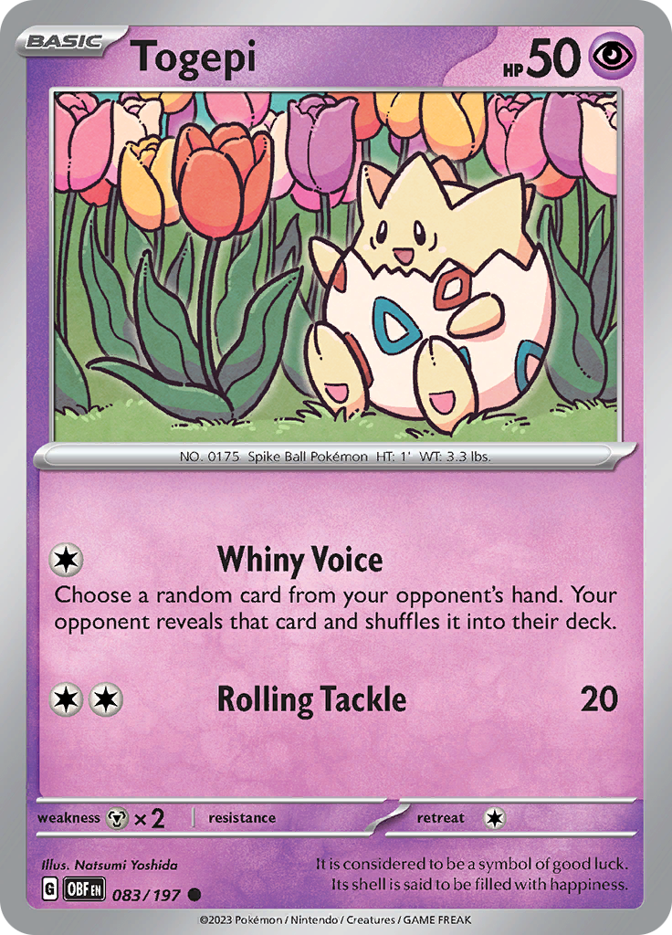 Togepi (083/197) [Scarlet & Violet: Obsidian Flames] | Jomio and Rueliete's Cards and Comics