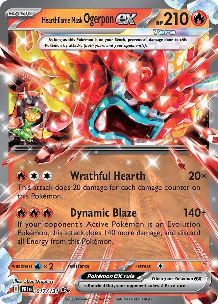 Hearthflame Mask Ogerpon ex (017/131) [Scarlet & Violet: Prismatic Evolutions] | Jomio and Rueliete's Cards and Comics