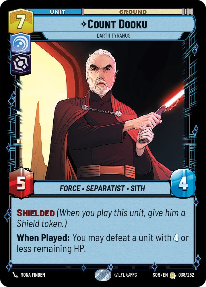 Count Dooku - Darth Tyranus (038/252) [Spark of Rebellion] | Jomio and Rueliete's Cards and Comics