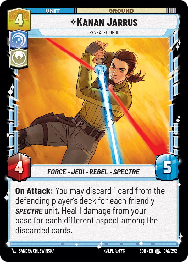 Kanan Jarrus - Revealed Jedi (047/252) [Spark of Rebellion] | Jomio and Rueliete's Cards and Comics