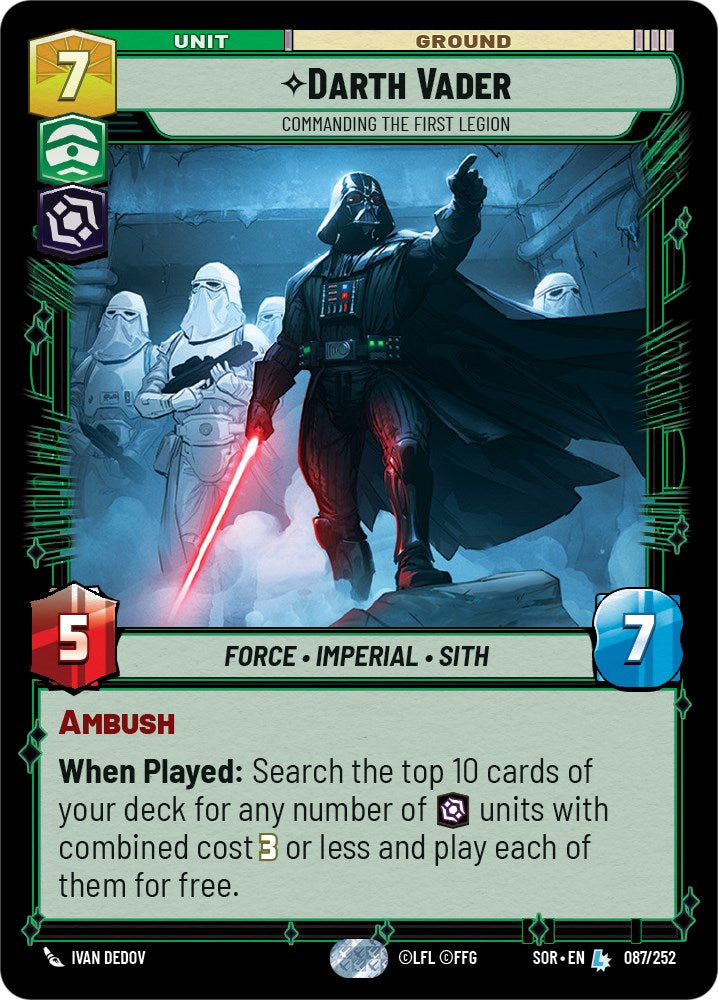Darth Vader - Commanding the First Legion (087/252) [Spark of Rebellion] | Jomio and Rueliete's Cards and Comics