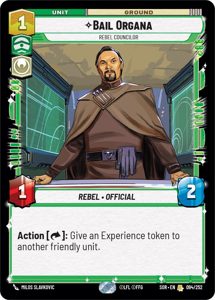 Bail Organa - Rebel Councilor (094/252) [Spark of Rebellion] | Jomio and Rueliete's Cards and Comics