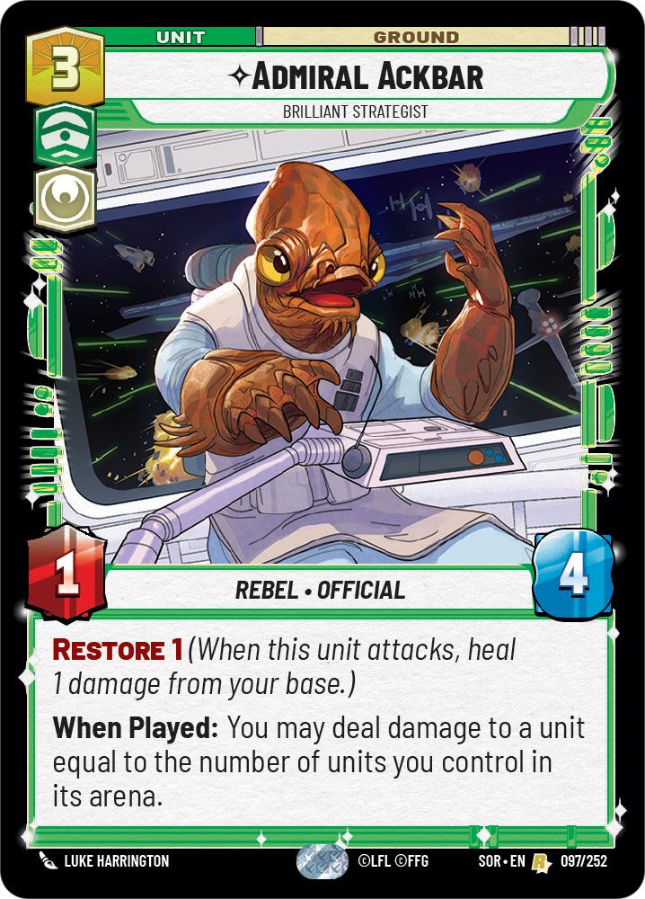 Admiral Ackbar - Brilliant Strategist (097/252) [Spark of Rebellion] | Jomio and Rueliete's Cards and Comics