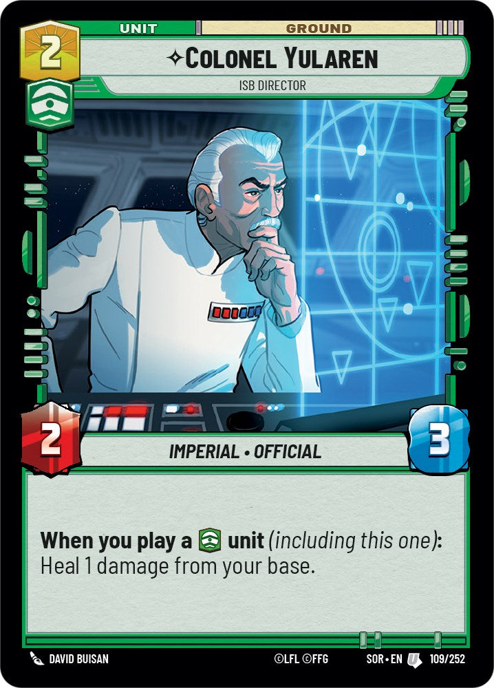 Colonel Yularen - ISB Director (109/252) [Spark of Rebellion] | Jomio and Rueliete's Cards and Comics