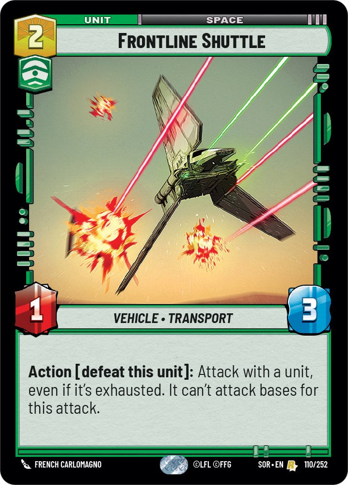 Frontline Shuttle (110/252) [Spark of Rebellion] | Jomio and Rueliete's Cards and Comics