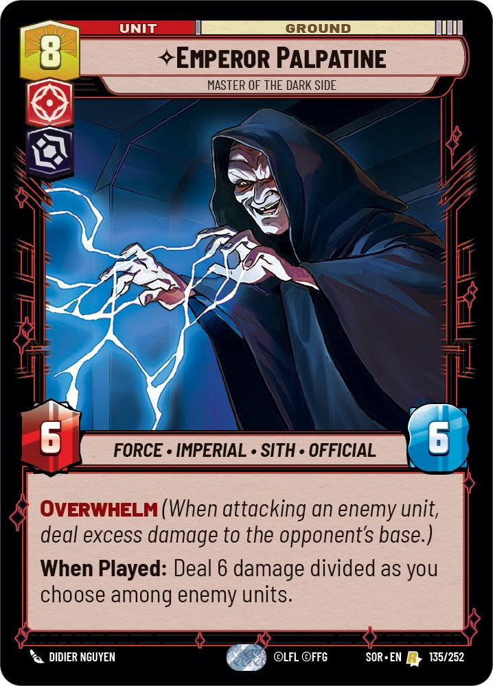 Emperor Palpatine - Master of the Dark Side (135/252) [Spark of Rebellion] | Jomio and Rueliete's Cards and Comics