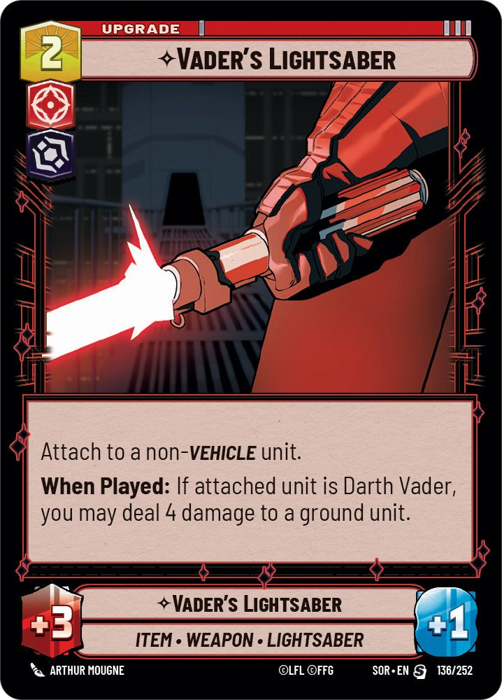 Vader's Lightsaber (136/252) [Spark of Rebellion] | Jomio and Rueliete's Cards and Comics