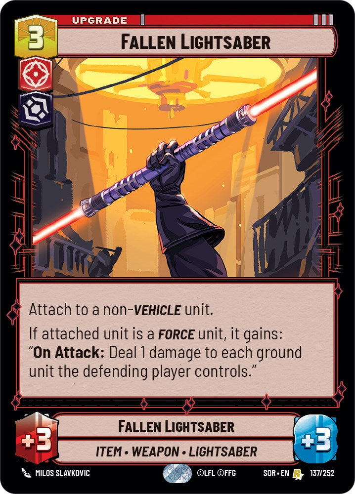 Fallen Lightsaber (137/252) [Spark of Rebellion] | Jomio and Rueliete's Cards and Comics