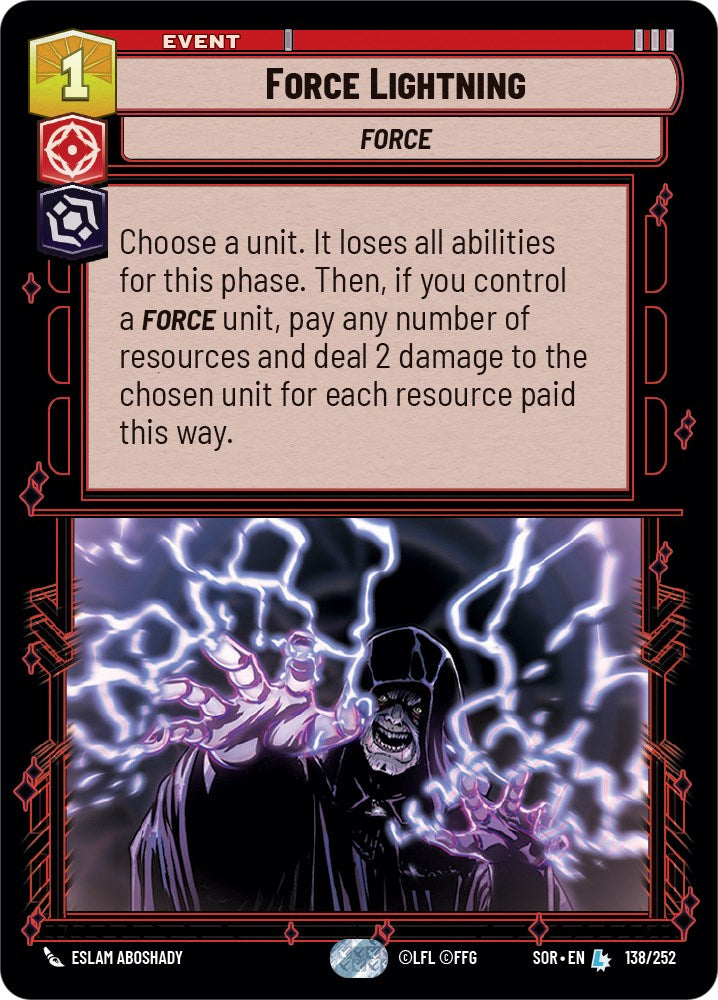 Force Lightning (138/252) [Spark of Rebellion] | Jomio and Rueliete's Cards and Comics