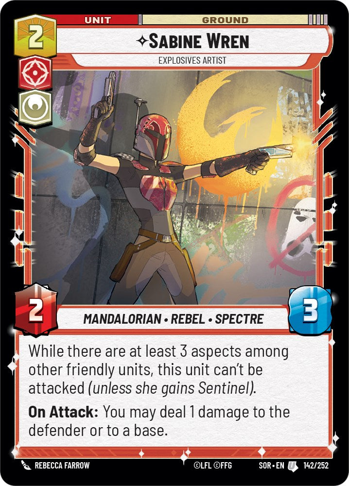 Sabine Wren - Explosives Artist (142/252) [Spark of Rebellion] | Jomio and Rueliete's Cards and Comics