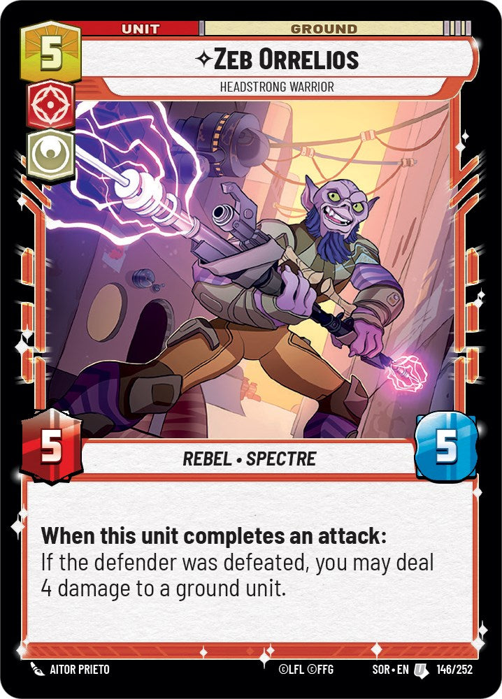 Zeb Orrelios - Headstrong Warrior (146/252) [Spark of Rebellion] | Jomio and Rueliete's Cards and Comics