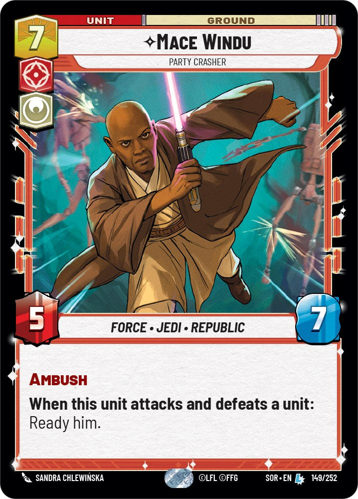 Mace Windu - Party Crasher (149/252) [Spark of Rebellion] | Jomio and Rueliete's Cards and Comics
