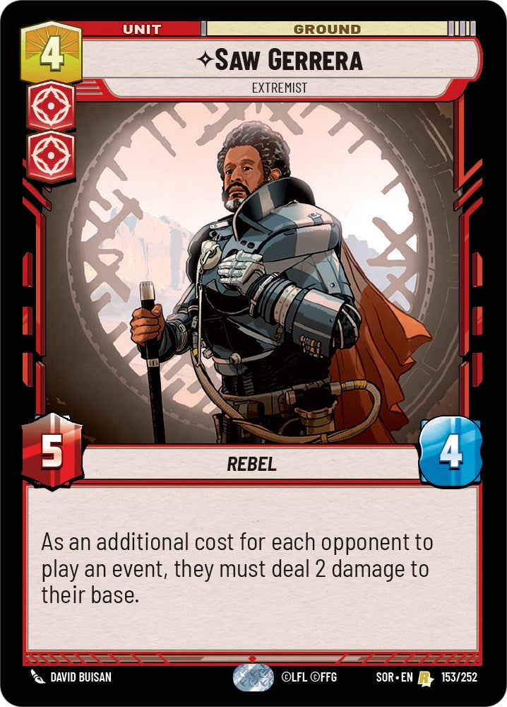 Saw Gerrera - Extremist (153/252) [Spark of Rebellion] | Jomio and Rueliete's Cards and Comics