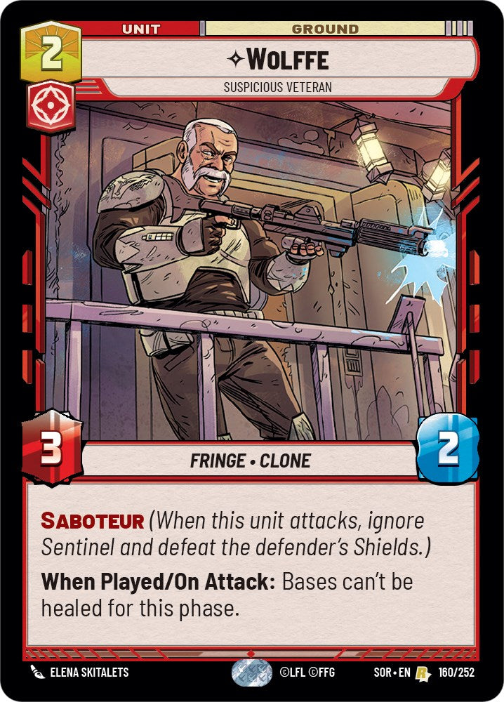 Wolffe - Suspicious Veteran (160/252) [Spark of Rebellion] | Jomio and Rueliete's Cards and Comics